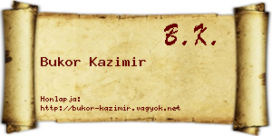 Bukor Kazimir névjegykártya